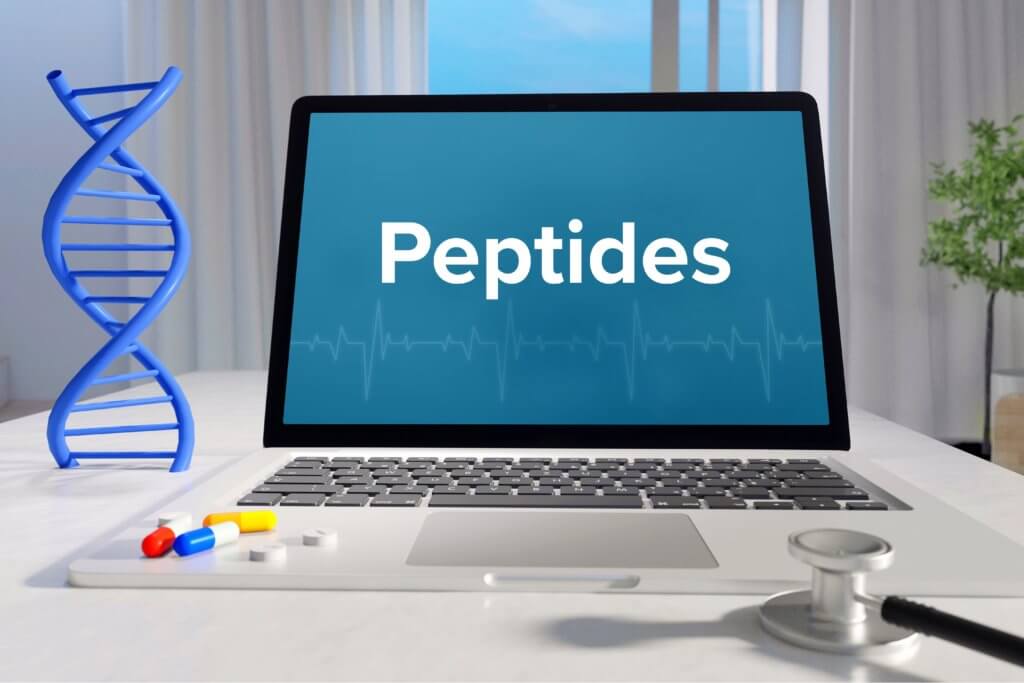 peptides on computer screen