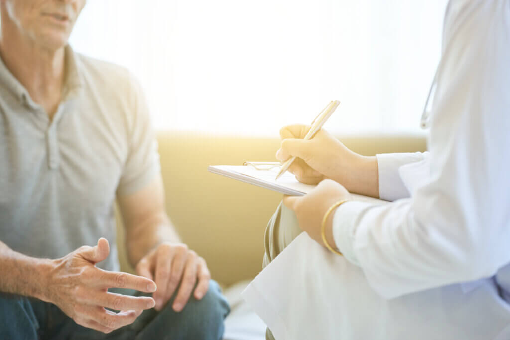 man visiting naturopathic doctor